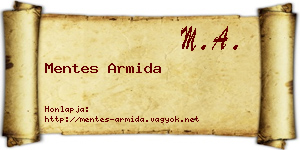 Mentes Armida névjegykártya